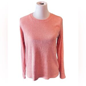 American Eagle Soft and Sexy Plush ribbed blouse distress peach